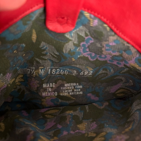 NWT Vintage 1980s Dingo Red Leather Boots with Fringe Women's US Size 7.5 - Picture 5 of 7